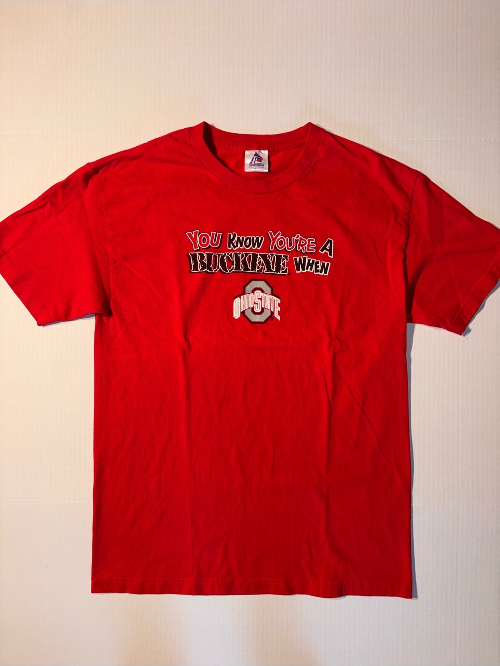 Vtg University Ohio State Buckeyes 90’s Y2K Top 10 Slogan Double Sided T-shirt L